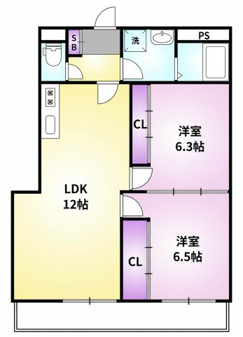 ＪＲ久大本線 久留米大学前駅 徒歩9分 3階建 築38年の間取り写真