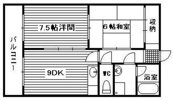 ＪＲ山陽本線 横川駅 徒歩9分 8階建 築37年の間取り写真