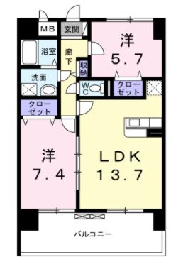 高松市木太町のマンションの間取り