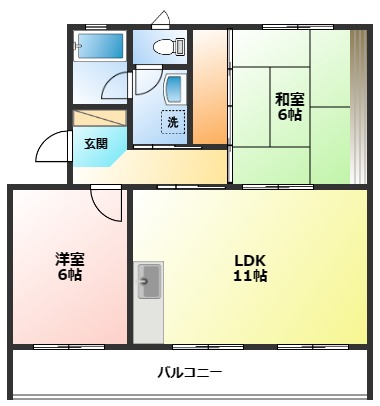 小田原市扇町のマンションの間取り