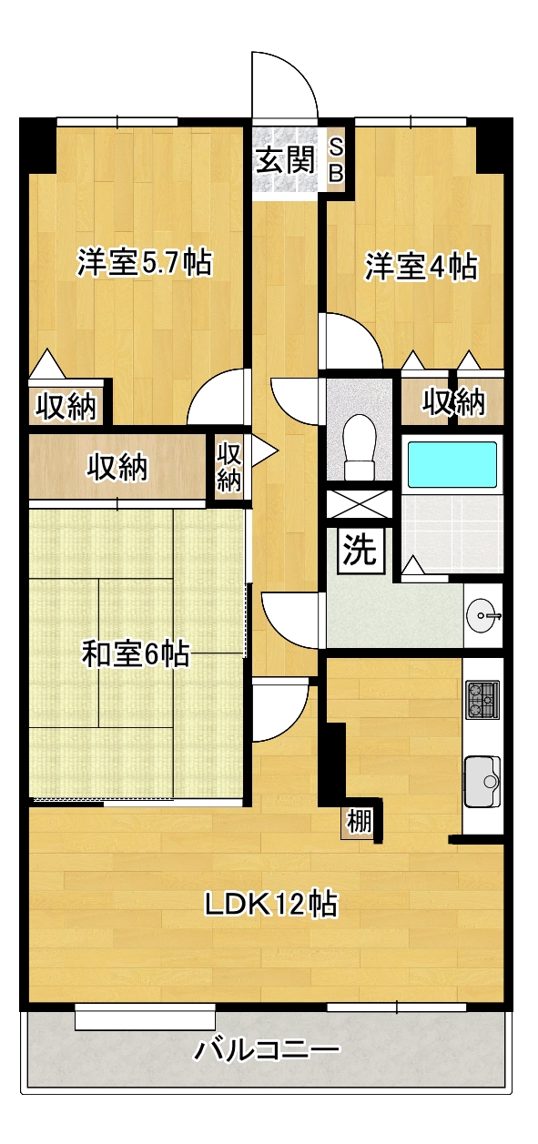 さいたま市南区沼影のマンションの間取り