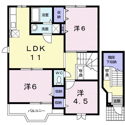 グリーンヒル葛木Aの間取り