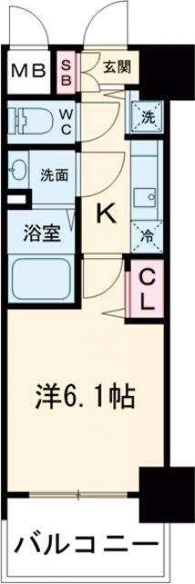 神戸市中央区布引町のマンションの間取り