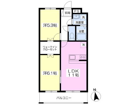 伊豆の国市長岡のマンションの間取り