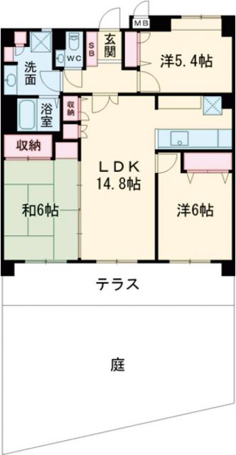 ロイヤルマンションレガリア茶山の間取り