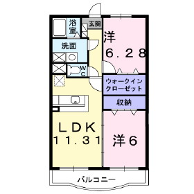 上田市上野のアパートの間取り