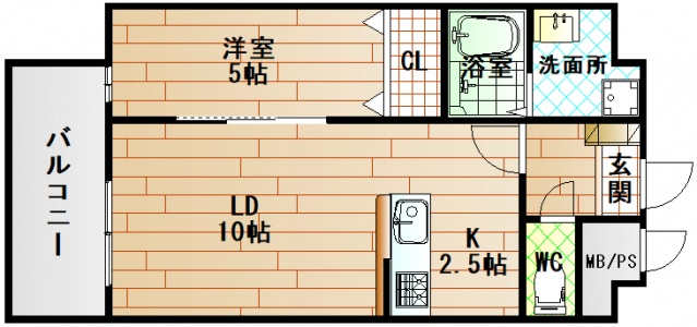 広島市中区住吉町のマンションの間取り