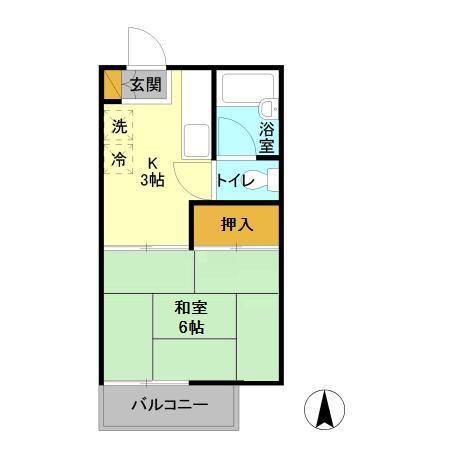 花園コーポの間取り