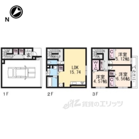 草津市草津のアパートの間取り