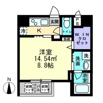 岡山市北区桑田町のマンションの間取り