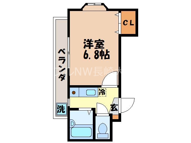 長崎市本原町のマンションの間取り