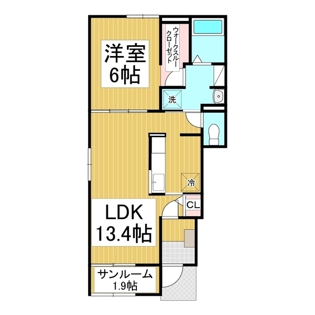 長野市篠ノ井会のアパートの間取り