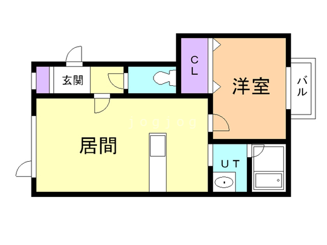 【石狩市花川南四条のアパートの間取り】