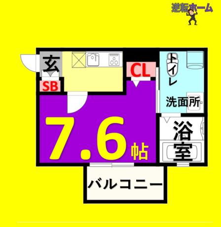 名古屋市中村区二ツ橋町のアパートの間取り