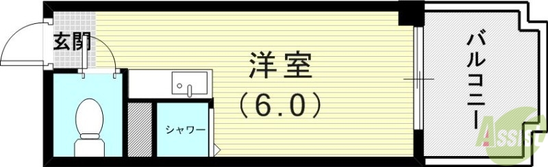 神戸市中央区琴ノ緒町のマンションの間取り