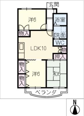 グランシャリオ８９　Ａ棟の間取り