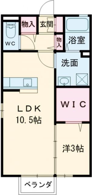 徳島市南二軒屋町のアパートの間取り