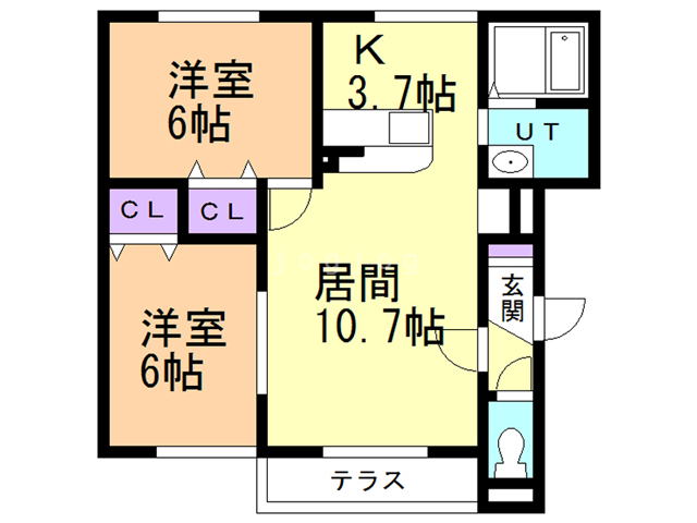 苫小牧市明野新町のアパートの間取り