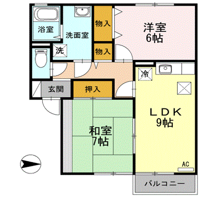 セジュール新横江の間取り