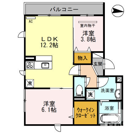 堺市中区深井北町のアパートの間取り