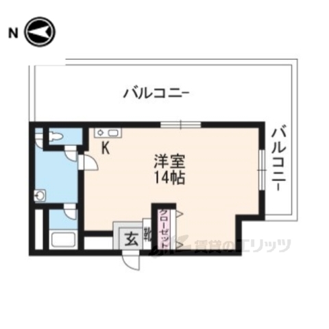 京都市西京区桂南巽町のマンションの間取り