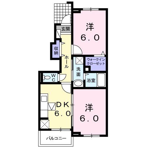 【伊勢市小俣町宮前のアパートの間取り】