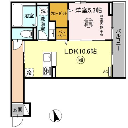 D-roomヴェルジェの間取り