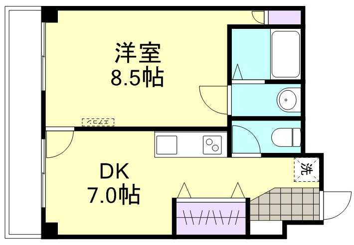 倉敷市吉岡のマンションの間取り