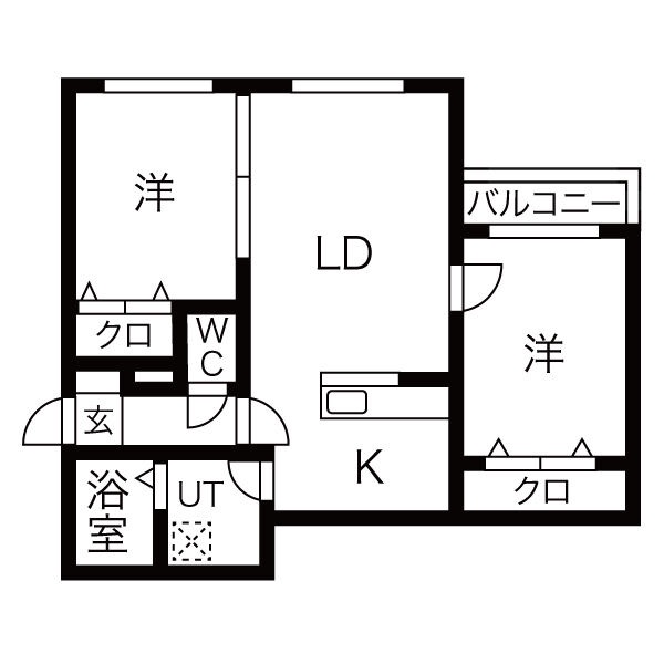 札幌市西区八軒七条西のマンションの間取り