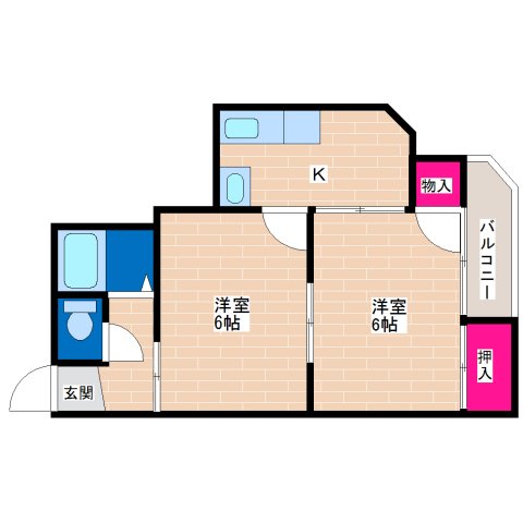 大阪市平野区加美南のマンションの間取り