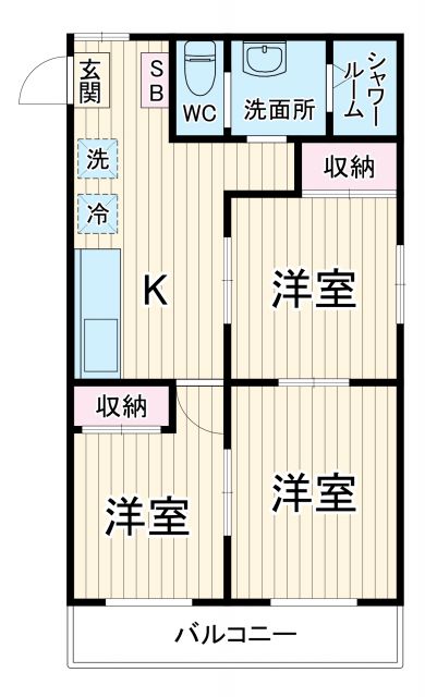 松戸市上本郷のマンションの間取り