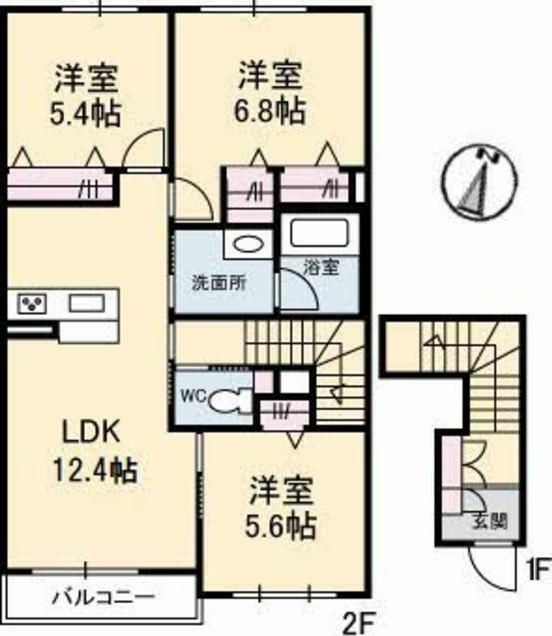 シャーメゾンガーデン松茂　Ｄ棟の間取り