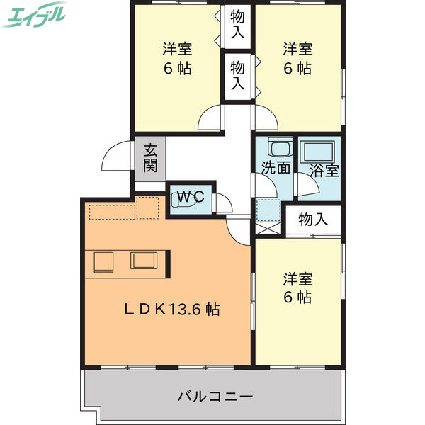 【VIP-IN太平洋サウスヒルズの間取り】