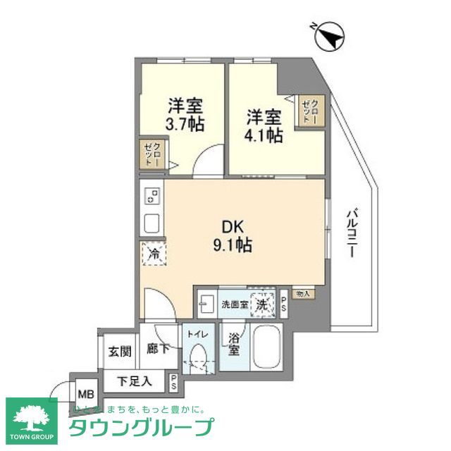 【中央区日本橋久松町のマンションの間取り】