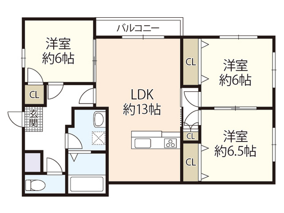 広島市西区井口明神のアパートの間取り