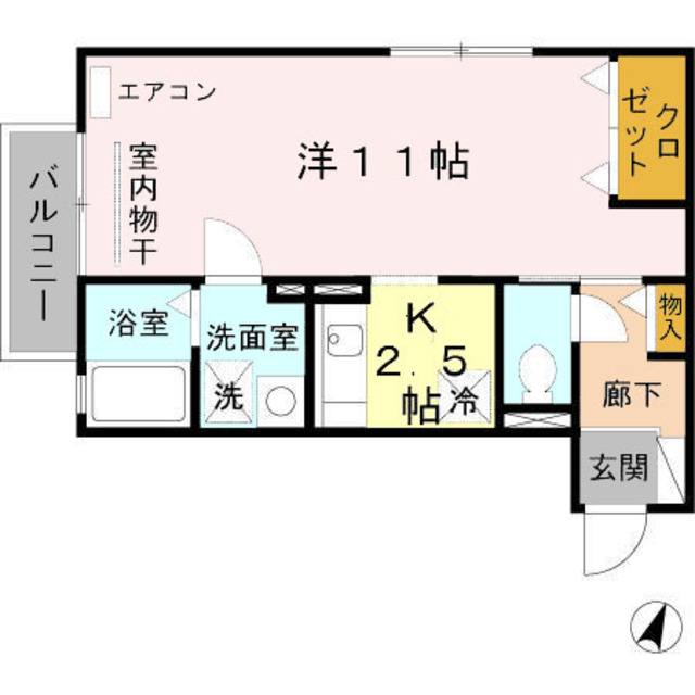 宝塚市向月町のアパートの間取り