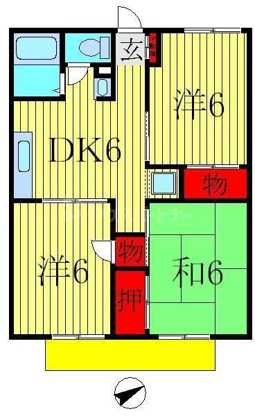 柏市みどり台のアパートの間取り