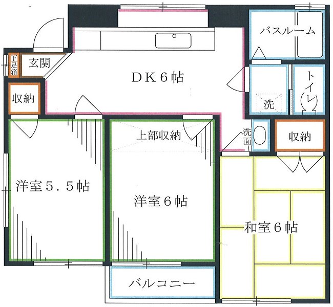 中野区野方のアパートの間取り