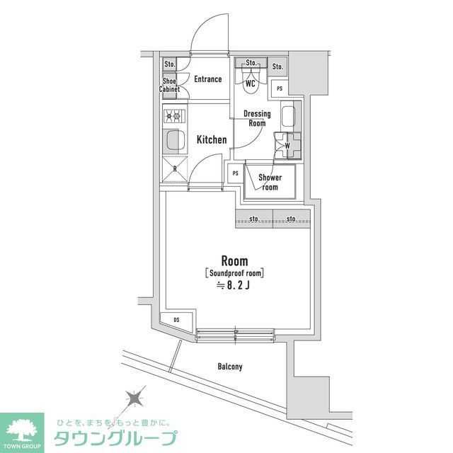 中央区八丁堀のマンションの間取り