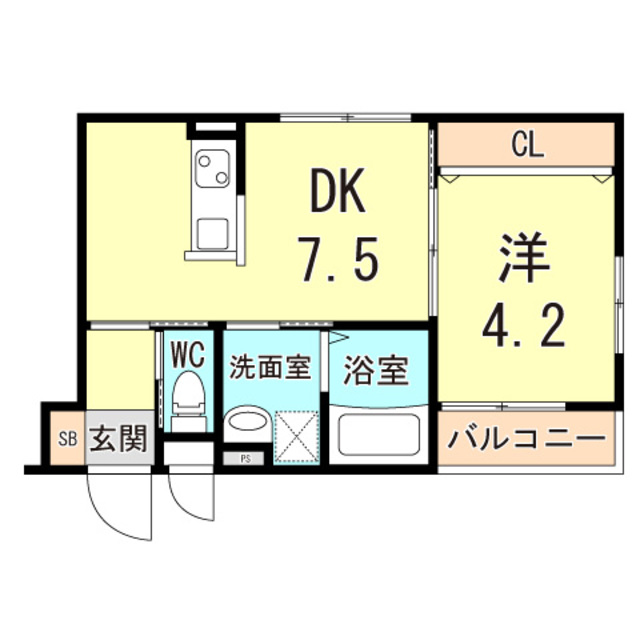 芦屋市南宮町のマンションの間取り