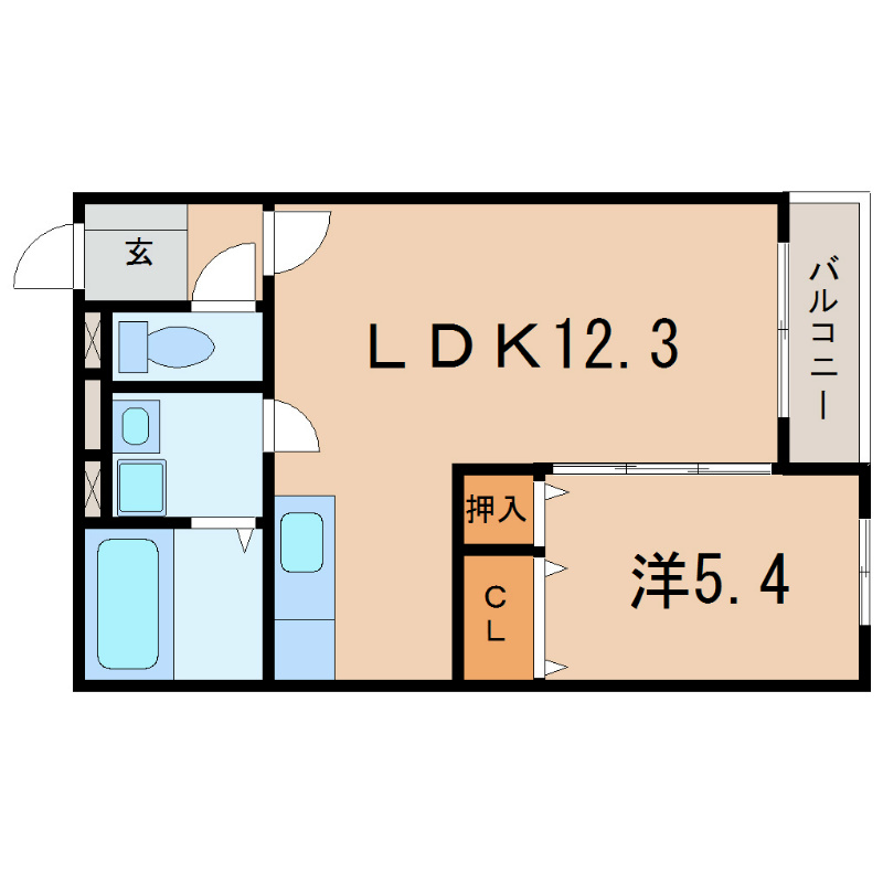 【守山市金森町のアパートの間取り】