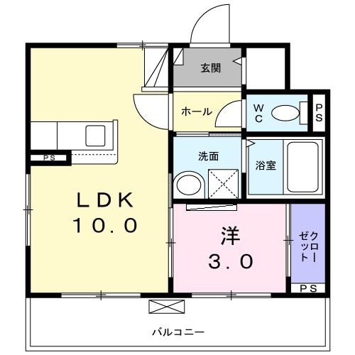 京田辺市河原西久保田のマンションの間取り