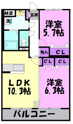 林マンションＦの間取り