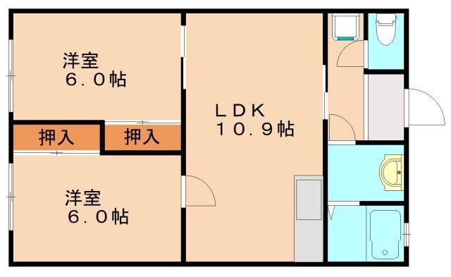 中間市扇ヶ浦のマンションの間取り