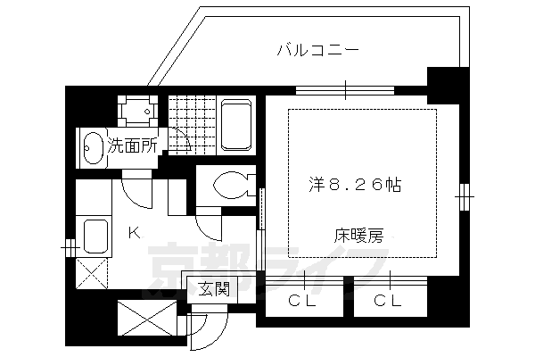 京福電鉄北野線 北野白梅町駅 徒歩18分 8階建 築21年の間取り写真