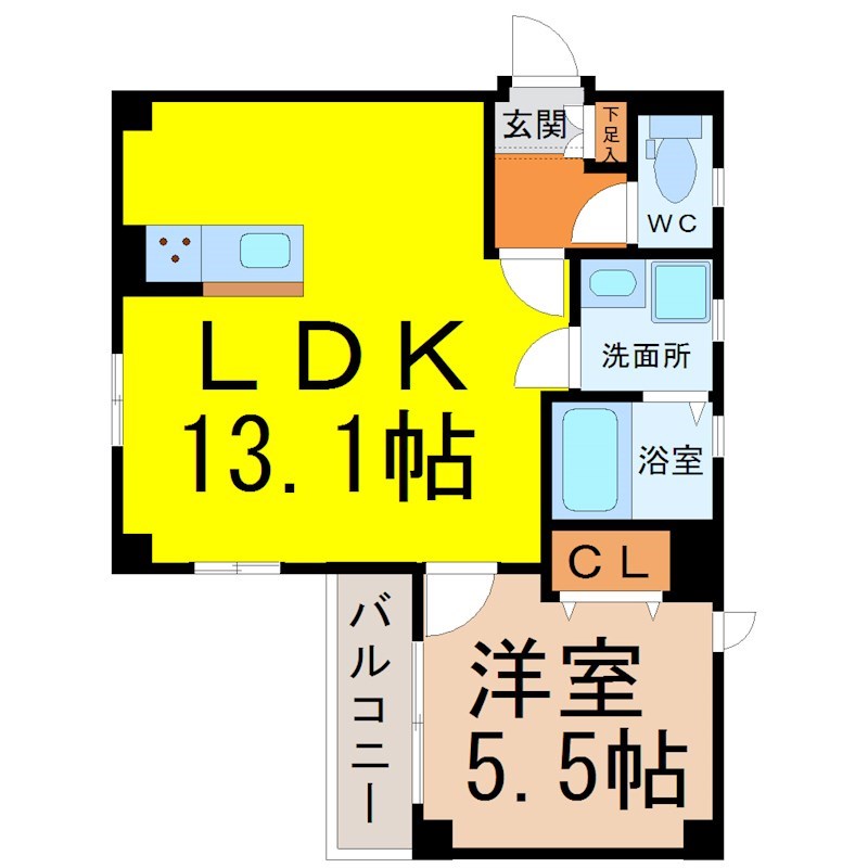 地下鉄上飯田線 平安通駅 徒歩4分 4階建 築10年の間取り写真