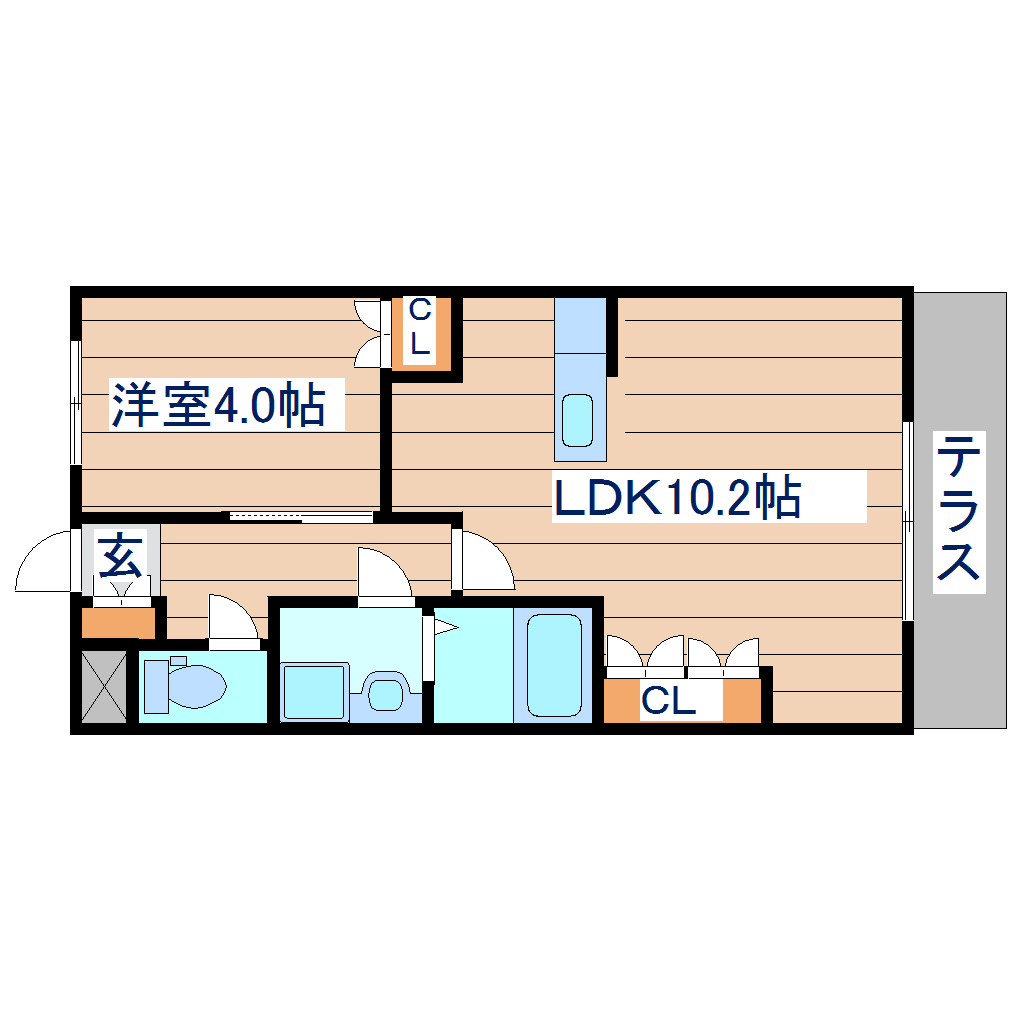 ＪＲ仙石線 小鶴新田駅 徒歩13分 2階建 築20年の間取り写真