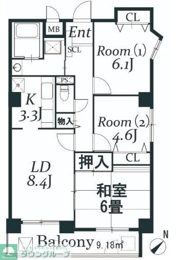 ドルミ若葉の間取り写真