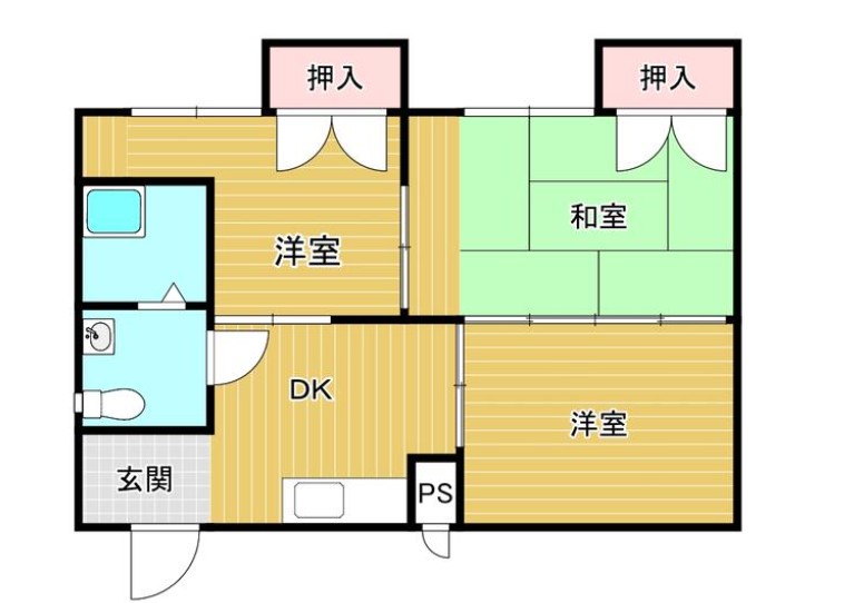 地下鉄七隈線 渡辺通駅 徒歩6分 5階建 築40年の間取り写真