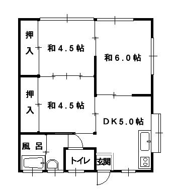 熊本市南区御幸笛田のアパートの間取り